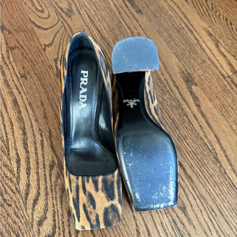 Prada Leopard Print Block Heels - Picture 5 of 6